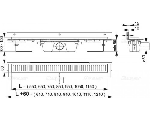 Душевой лоток AlcaPlast APZ4-950 Flexible