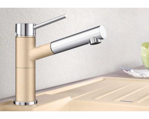 Смеситель для кухни Blanco Alta-S Compact 515329, с выдвижной лейкой, хром/шампань