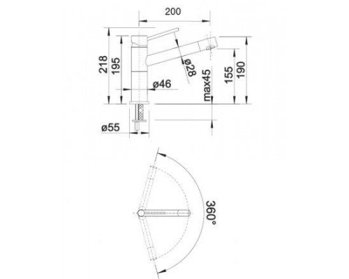 Смеситель для кухни Blanco Alta-S Compact 515329, с выдвижной лейкой, хром/шампань