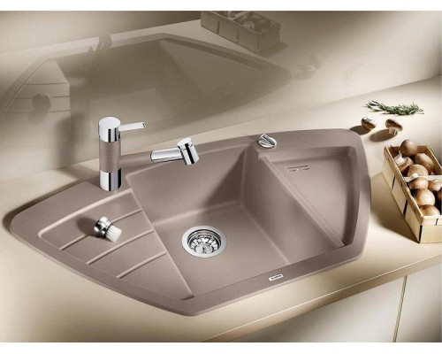 Смеситель для кухни Blanco Tivo-S 517619, с выдвижной лейкой, хром/серый беж