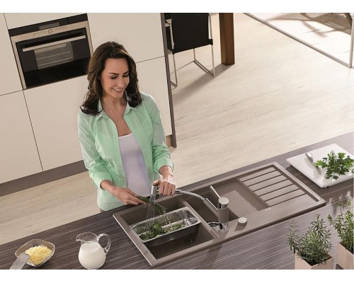 Смеситель для кухни Blanco Tivo-S 517619, с выдвижной лейкой, хром/серый беж