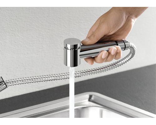 Смеситель для кухни Blanco Tivo-S 517619, с выдвижной лейкой, хром/серый беж