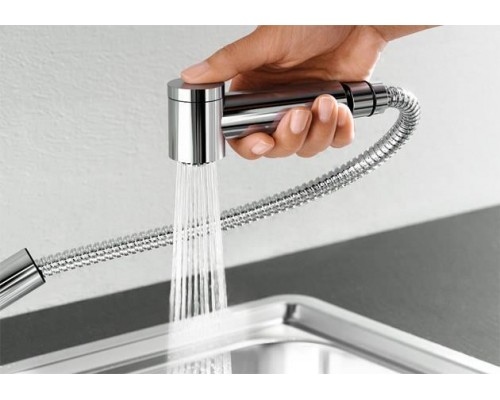 Смеситель для кухни Blanco Tivo-S 517619, с выдвижной лейкой, хром/серый беж