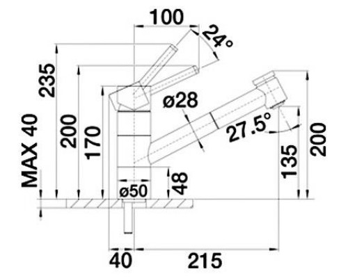 Смеситель для кухни Blanco Tivo-S 517619, с выдвижной лейкой, хром/серый беж