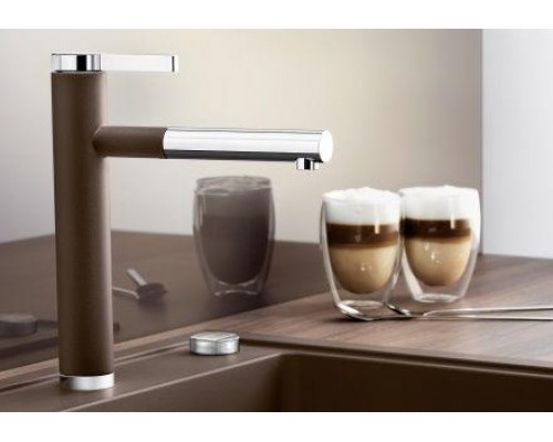 Смеситель для кухни Blanco Linee-S 518446, с выдвижной лейкой, хром/серый беж