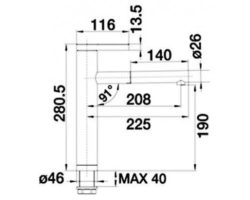 Смеситель для кухни Blanco Linee-S 520745, с выдвижной лейкой, хром/жемчужный