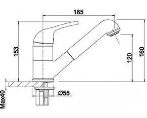 Смеситель для кухни Blanco Daras-S 524197, с выдвижной лейкой, серый беж
