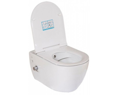 Унитаз подвесной Free безободковый с интегрированной функцией биде, белый, 1с, FE322-34CB00E-0002