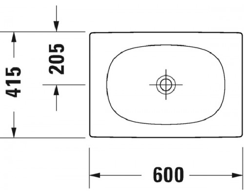 DURAVIT 2358600000 VIU Раковина 600х430 мм, без отв. под смеситель, без перелива, шлифованная, крепеж в комплекте