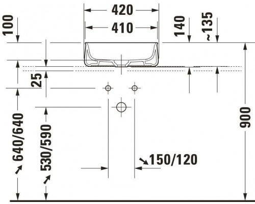 DURAVIT 2373420079 ZENCHA Раковина 420х420 мм, шлифованная, без перелива, сливной клапан с керамической крышкой в комплекте, вкл.крепление