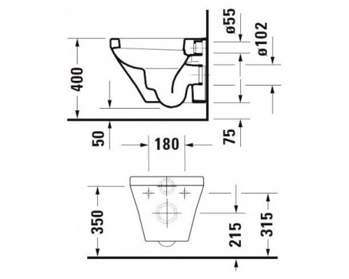 Унитаз Duravit DuraStyle подвесной 2539090000 DURASTYLE 370х480, подвесной