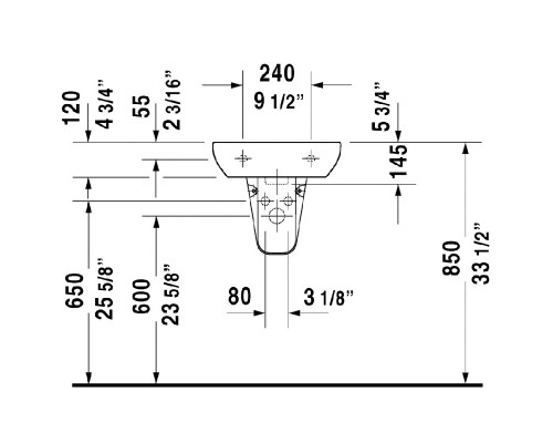 DURAVIT 07054500002 D-Code Раковина 450х340, навесная, с переливом