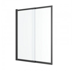 Шторка для ванны Excellent Liner 110х140см, профиль черный матовый