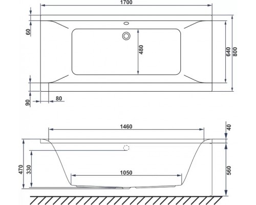 Акриловая ванна Excellent Savia Duo 170x80 без ножек