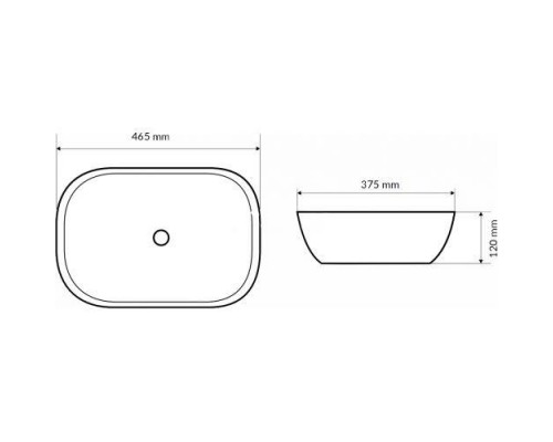 Раковина Excellent Jima CEAC.2001.465.WH, накладная, 46,5*37,5 см