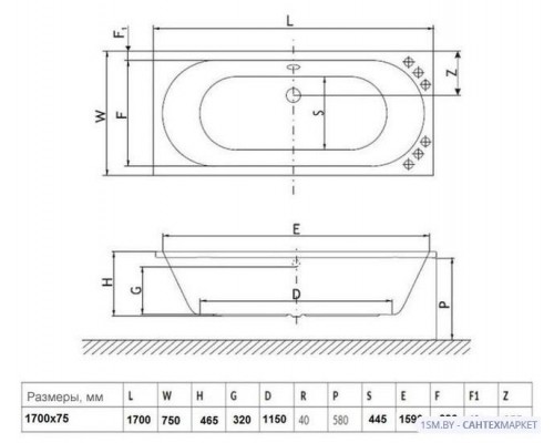 Акриловая ванна Excellent Oceana 170x75