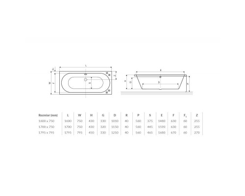 Акриловая ванна Excellent Oceana Slim 180x80