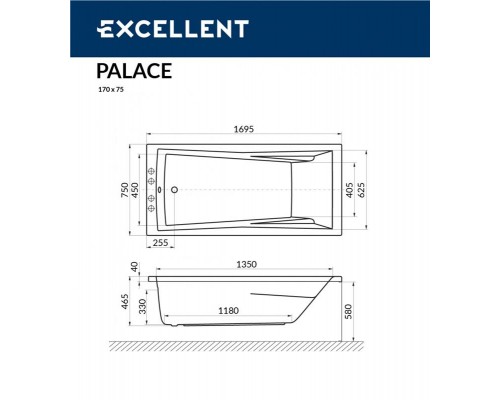Акриловая ванна Excellent Aquaria 170x75 WAEX.AQU17WH