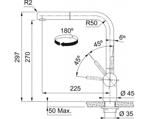 Смеситель для кухни FRANKE Atlas Neo черный /выдвижной излив 115.0550.427