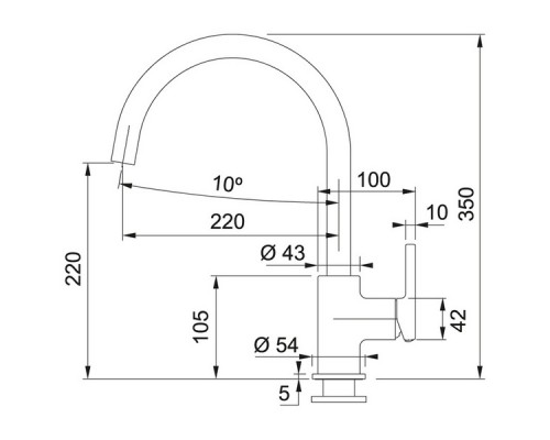 Смеситель для кухни FRANKE Lina XL, черный матовый 115.0626.019