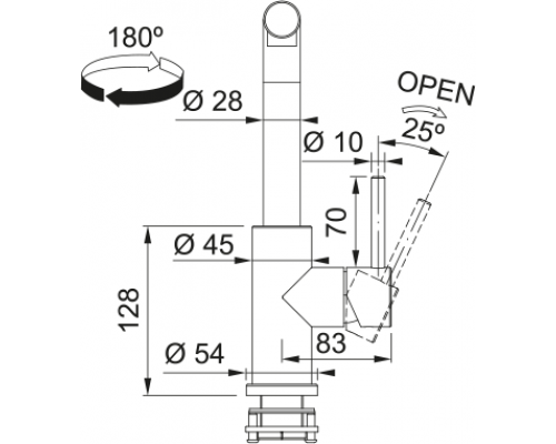 Смеситель для кухни FRANKE Smart Glenda, выдвижной шланг (нержавеющая сталь)