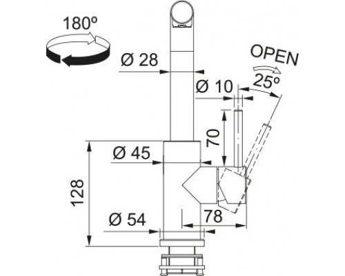 Смеситель для кухни FRANKE Smart Glenda, (нержавеющая сталь)