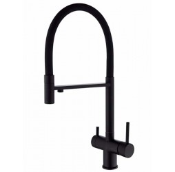 Vieir Смеситель кухонный под фильтр (2 воды) гибкий силиконовый излив  (оружейная сталь ) V15056G