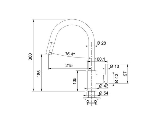 Смеситель для кухни FRANKE Lina с выдвижным шлангом, белый 115.0626.081