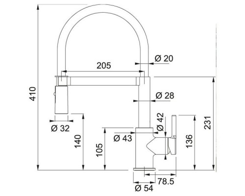Смеситель для кухни FRANKE Lina Semi-pro,хром/белый 115.0626.088
