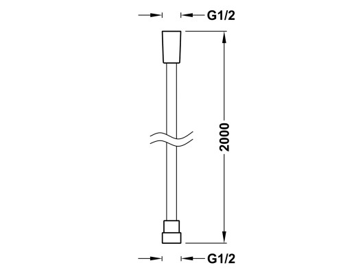 913460920 Tres Шланг 200 см, 1/2-1/2, гладкий, сталь