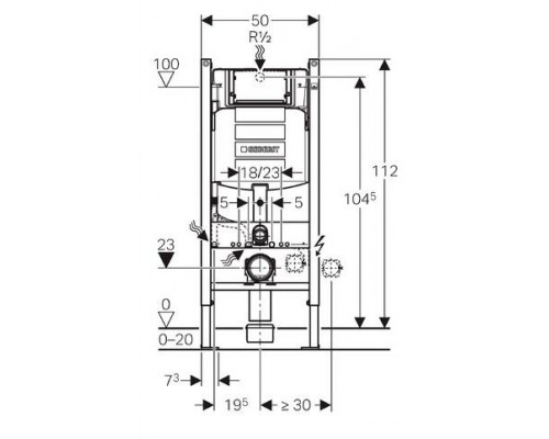 Инсталляция для унитаза Geberit Sigma Plattenbau 111.362.00.5