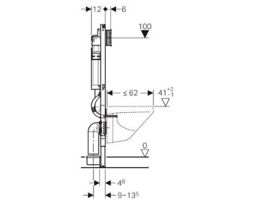 Инсталляция для унитаза Geberit Sigma Plattenbau 111.362.00.5