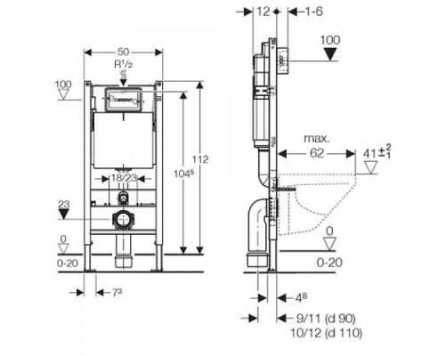 Инсталляция для унитаза Geberit Duofix Delta 458.126.00.1