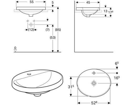 Умывальник Geberit VariForm 500.723.01.2