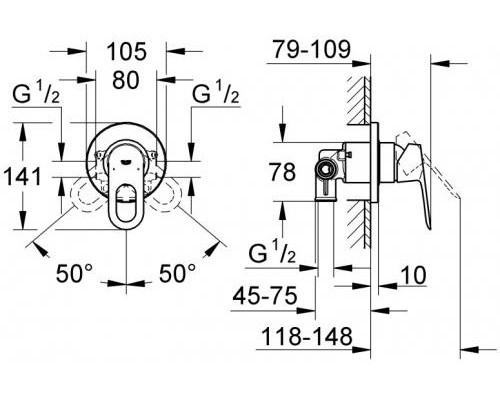 Готовый комплект для гигиенического душа GROHE BauLoop 124895