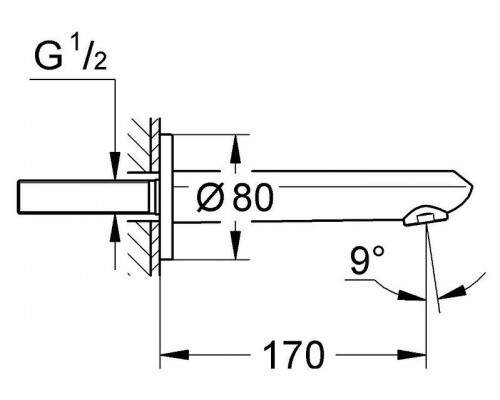 Излив Grohe Eurodisc Cosmopolitan 13278002 для ванны