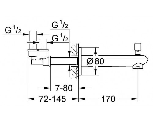 Излив Grohe Eurodisc Cosmopolitan 13279002 для ванны с душем