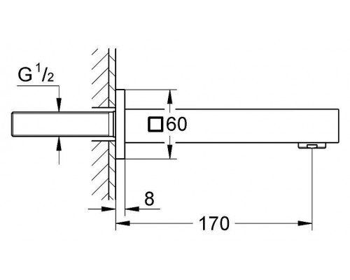 Излив Grohe Universal Cube 13303000 для ванны