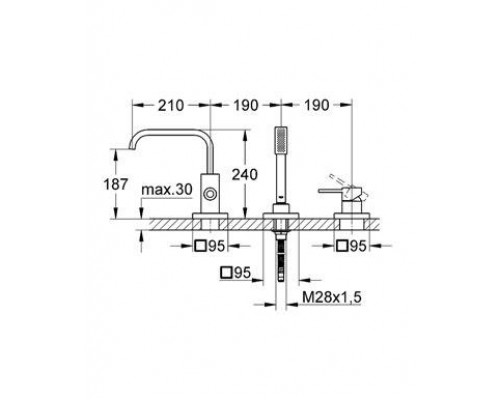 Смеситель Grohe Allure 19316000 на борт ванны