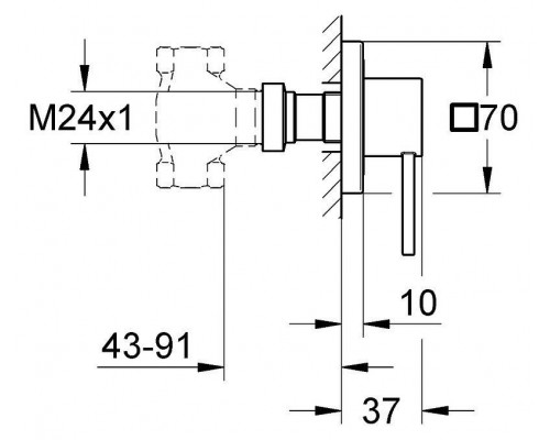 Накладная панель скрытой вентильной головки Grohe Allure Brilliant 19384000
