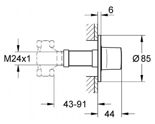 Внешняя часть вентиля GROHE Ondus, хром (19444000)