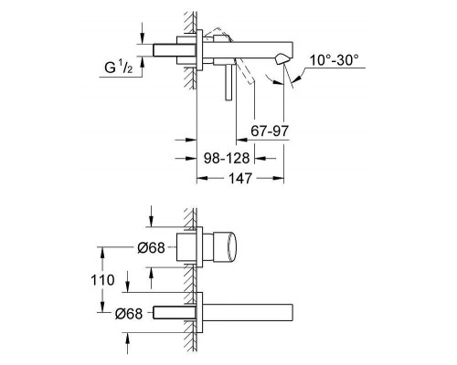Смеситель встраиваемый Grohe Concetto 19575001(накладка)