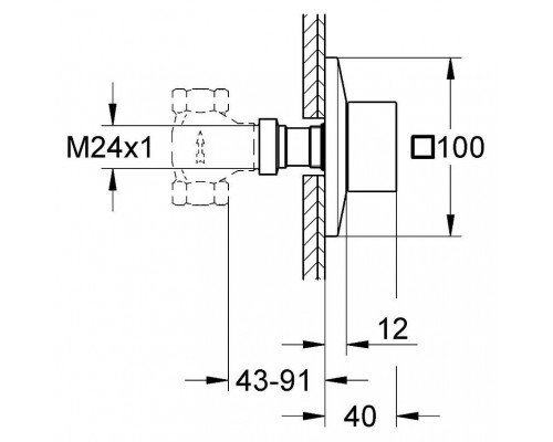 Накладная панель скрытой вентильной головки Grohe Allure Brilliant 19796 000