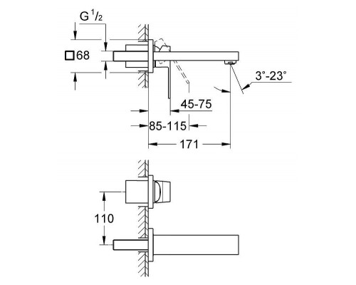 Смеситель встраиваемый Grohe Eurocube 19895000(накладка)