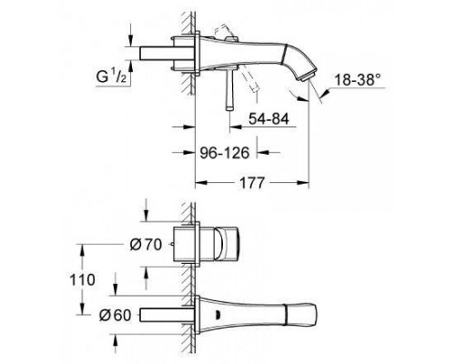 Смеситель Grohe Grandera S-Size (хром/золото) 19929IG0 (накладка)