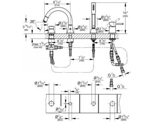 Смеситель Grohe Grandera 19936000 для ванны/душа, хром