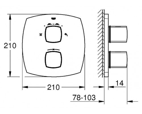 Термостат для душа Grohe Grandera 19937000