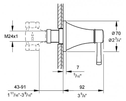 Внешняя часть вентиля GROHE Grandera, хром/золото (19944IG0)