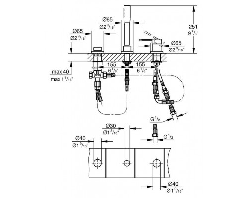 Смеситель Grohe Essence New 19976001 на борт ванны