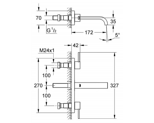 Смеситель встраиваемый Grohe Allure 20189000 внешняя часть